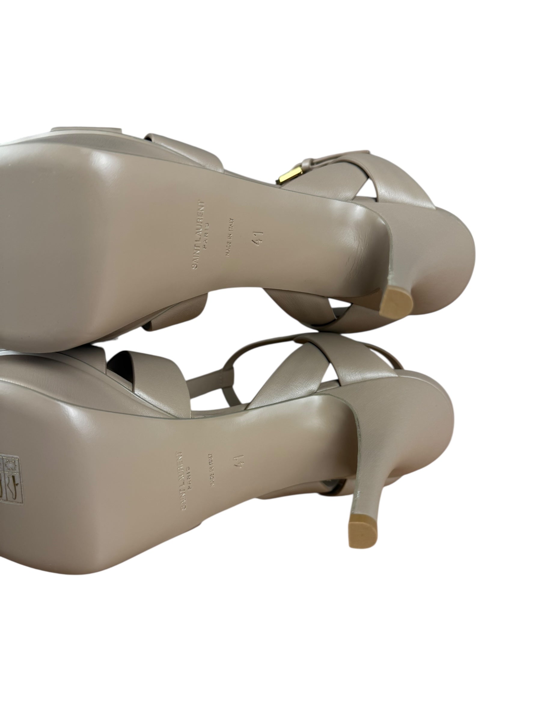 Saint Laurent King Palm Heels Beige