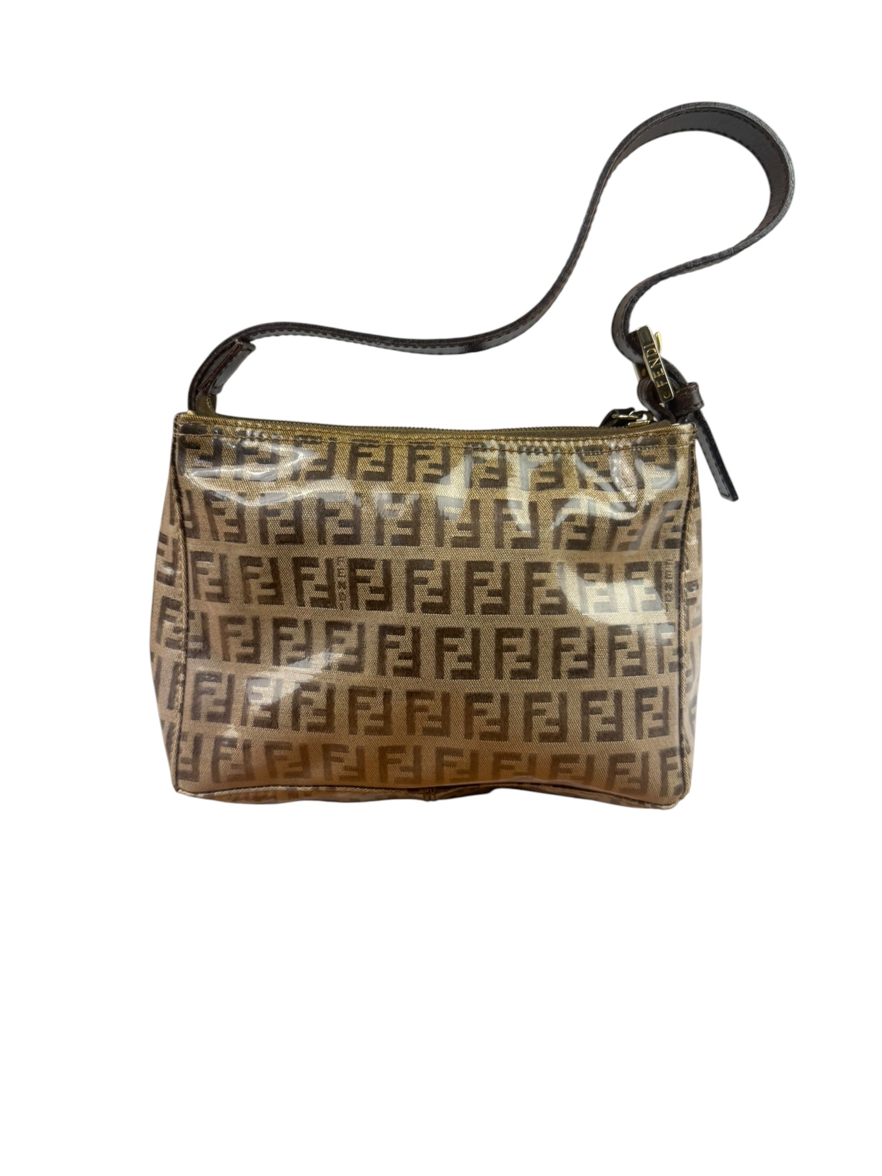 Fendi Vintage Beige PVC Zucca Pochette