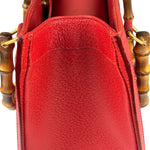 Gucci Red Leather Diana Bamboo Handle Tote