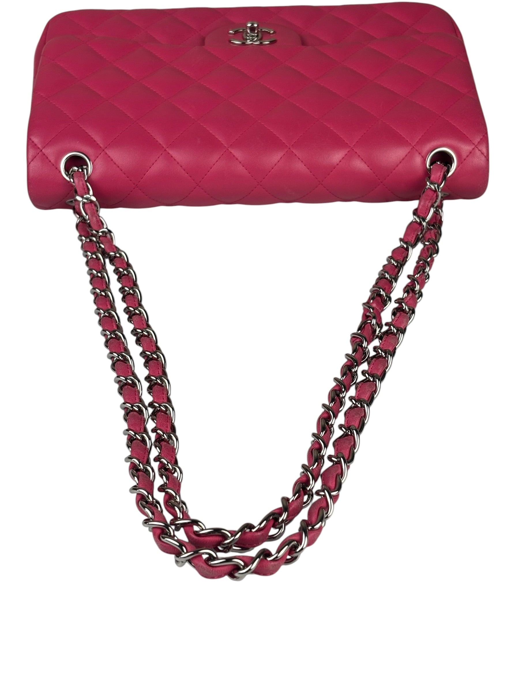 Chanel Pink Quilted Lambskin Jumbo Double Flap Bag 2014