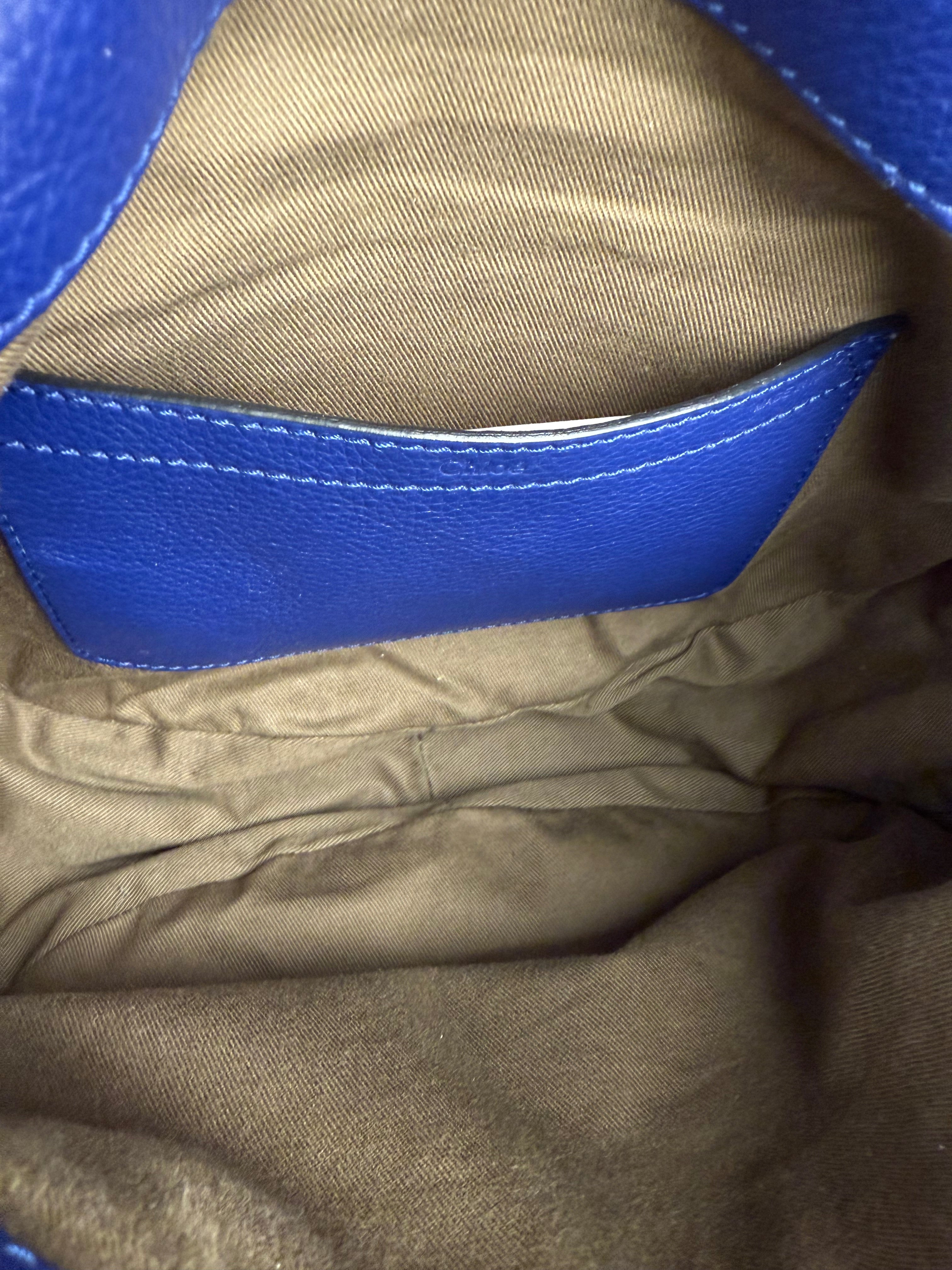 Chloe Large Marcie Saddle Bag Blue