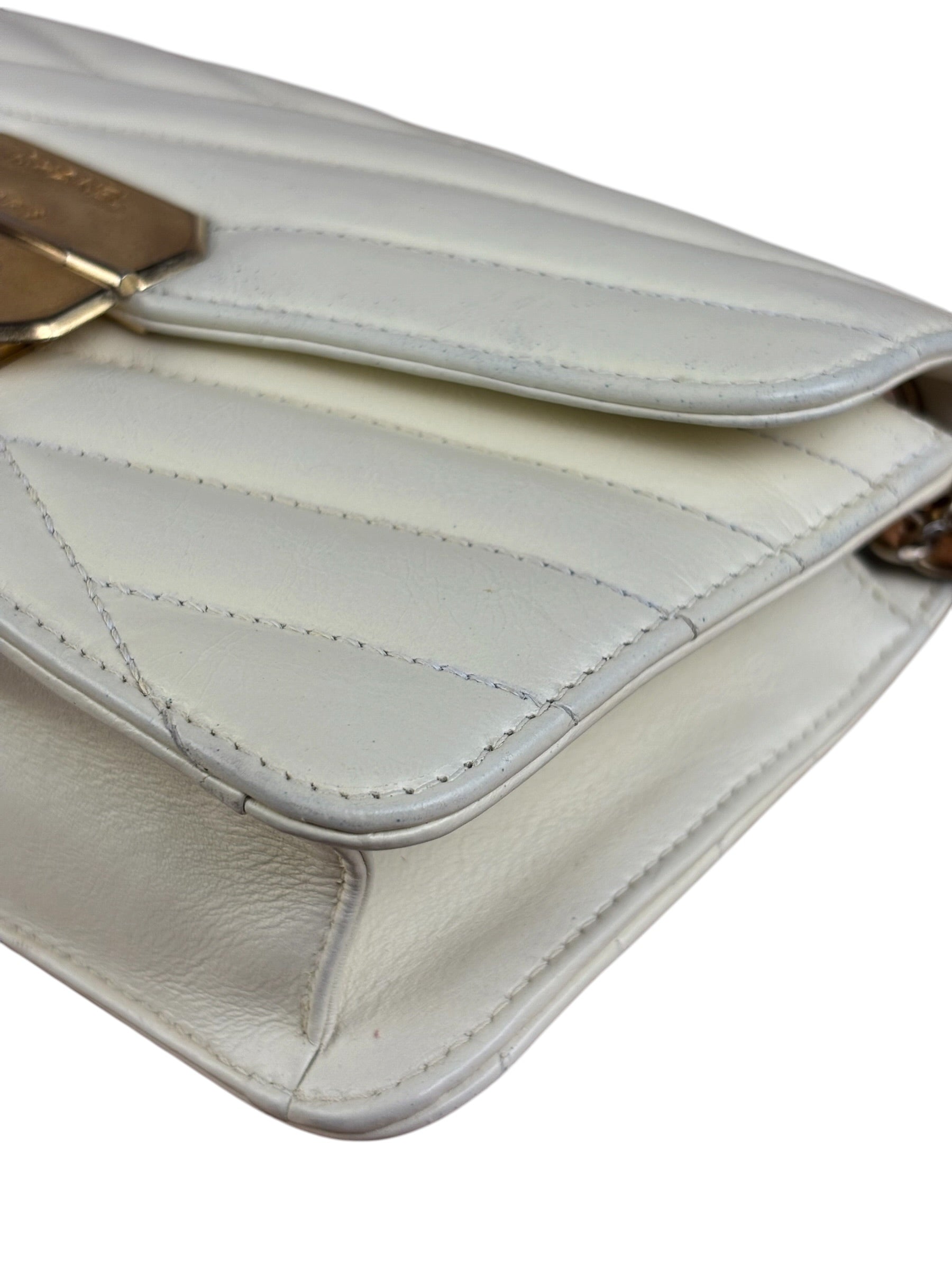 Chanel Beige Gabrielle Chevron Medal Flap 2011