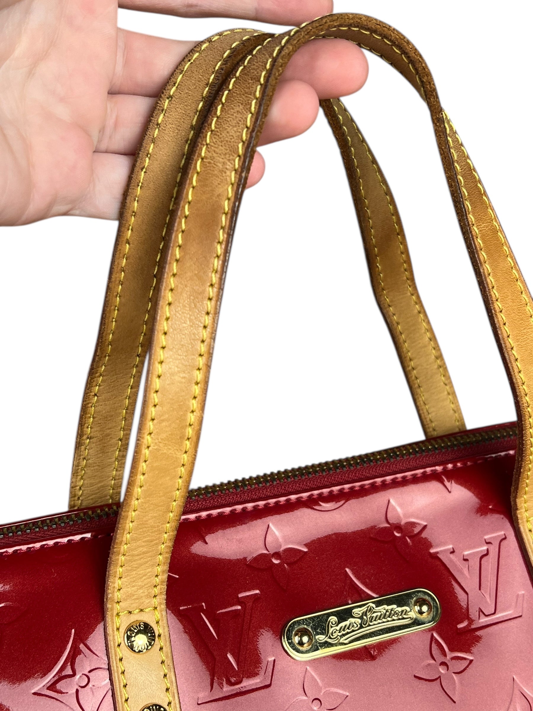 Louis Vuitton Red Monogram Vernis Bellevue Handbag