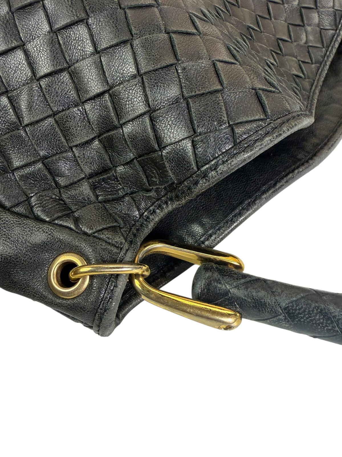 Bottega Veneta Black Intrecciato Hobo Bag