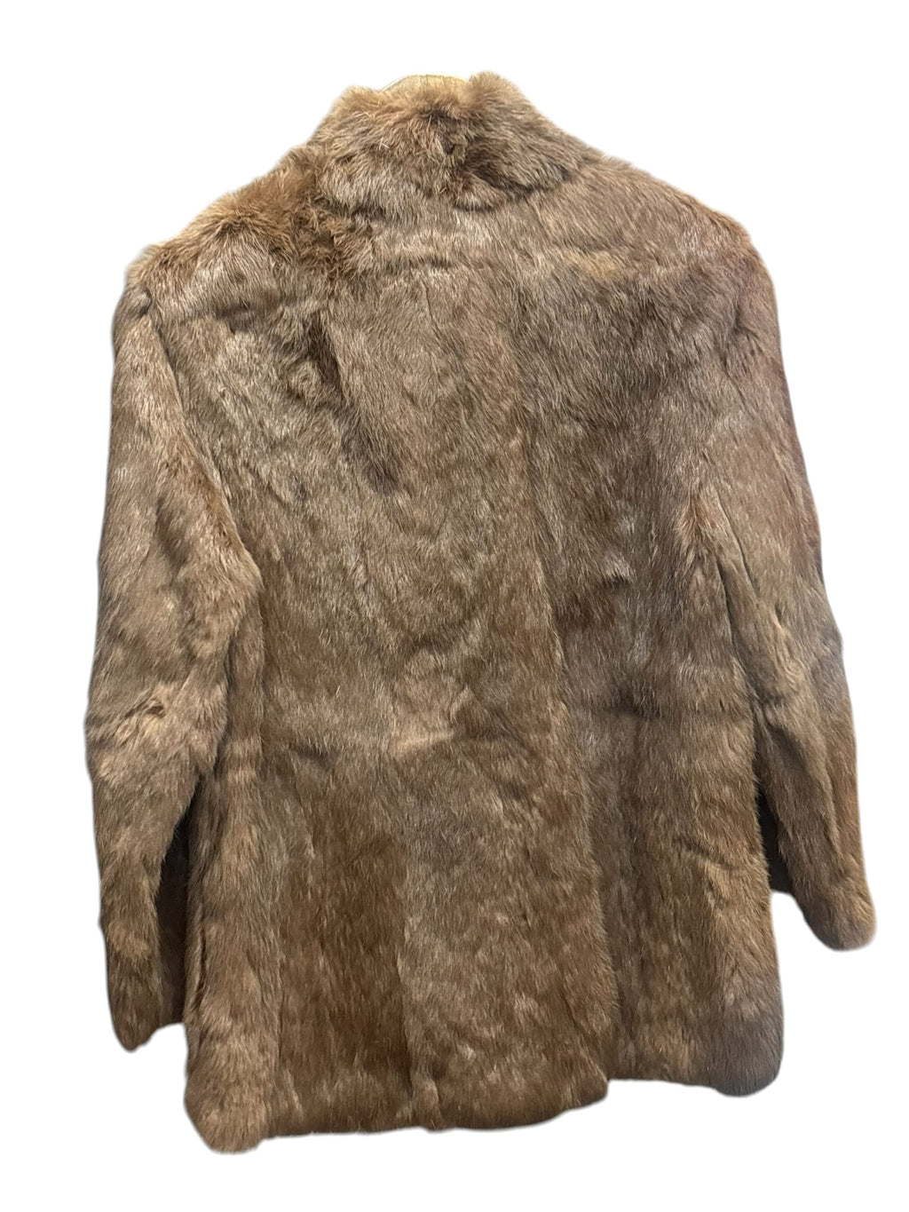 Vintage Brown Long Hair Rabbit Fur Coat