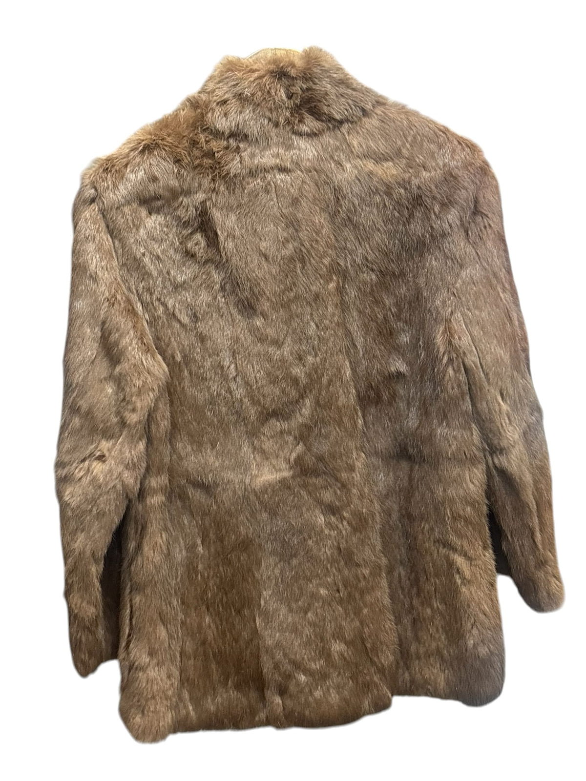 Vintage Brown Long Hair Rabbit Fur Coat