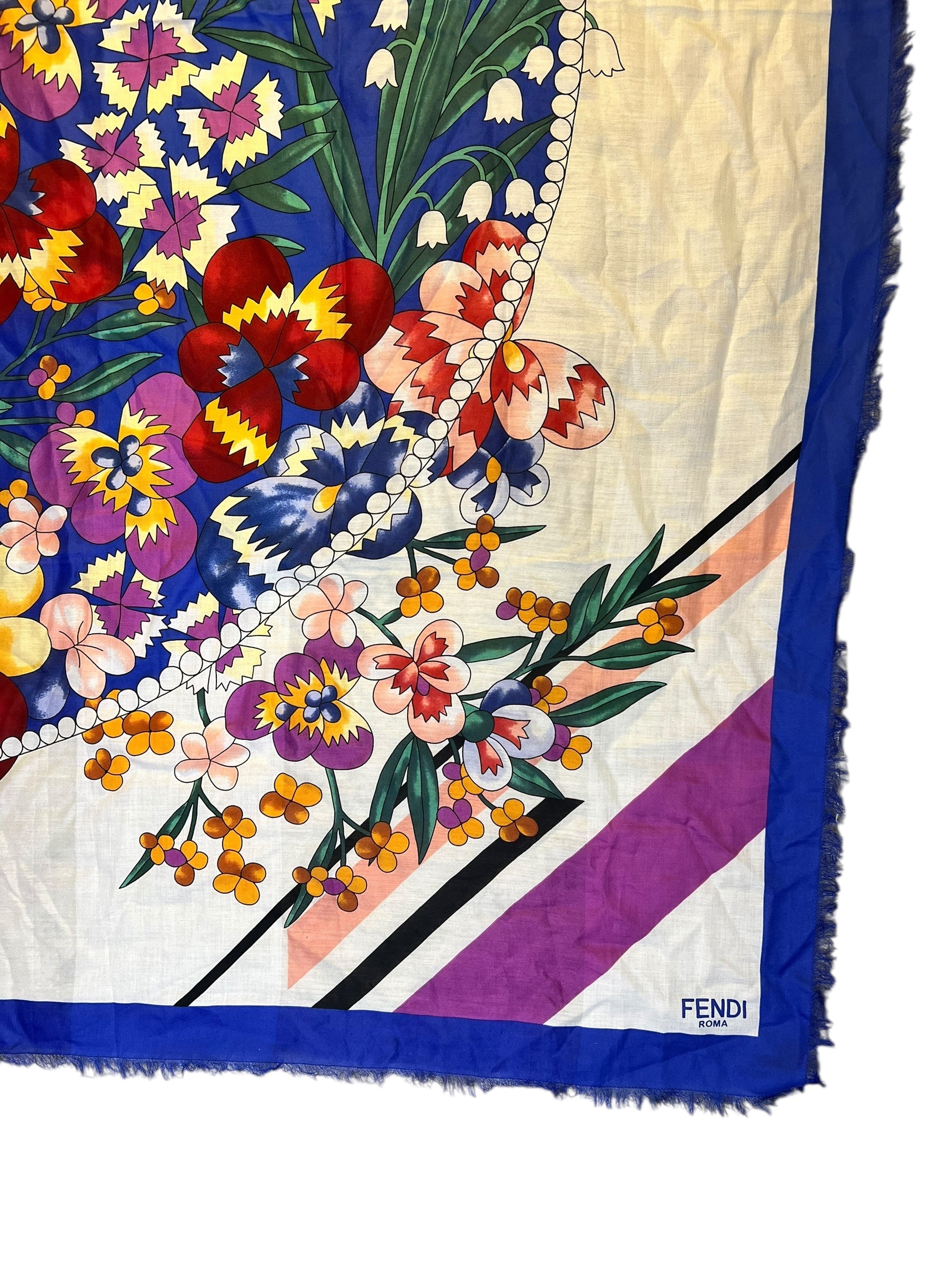 Fendi Multicolor Floral Shawl/Scarf
