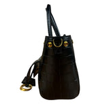 Balenciaga Black Leather Mini Bel Air Carry All Two-Way Bag