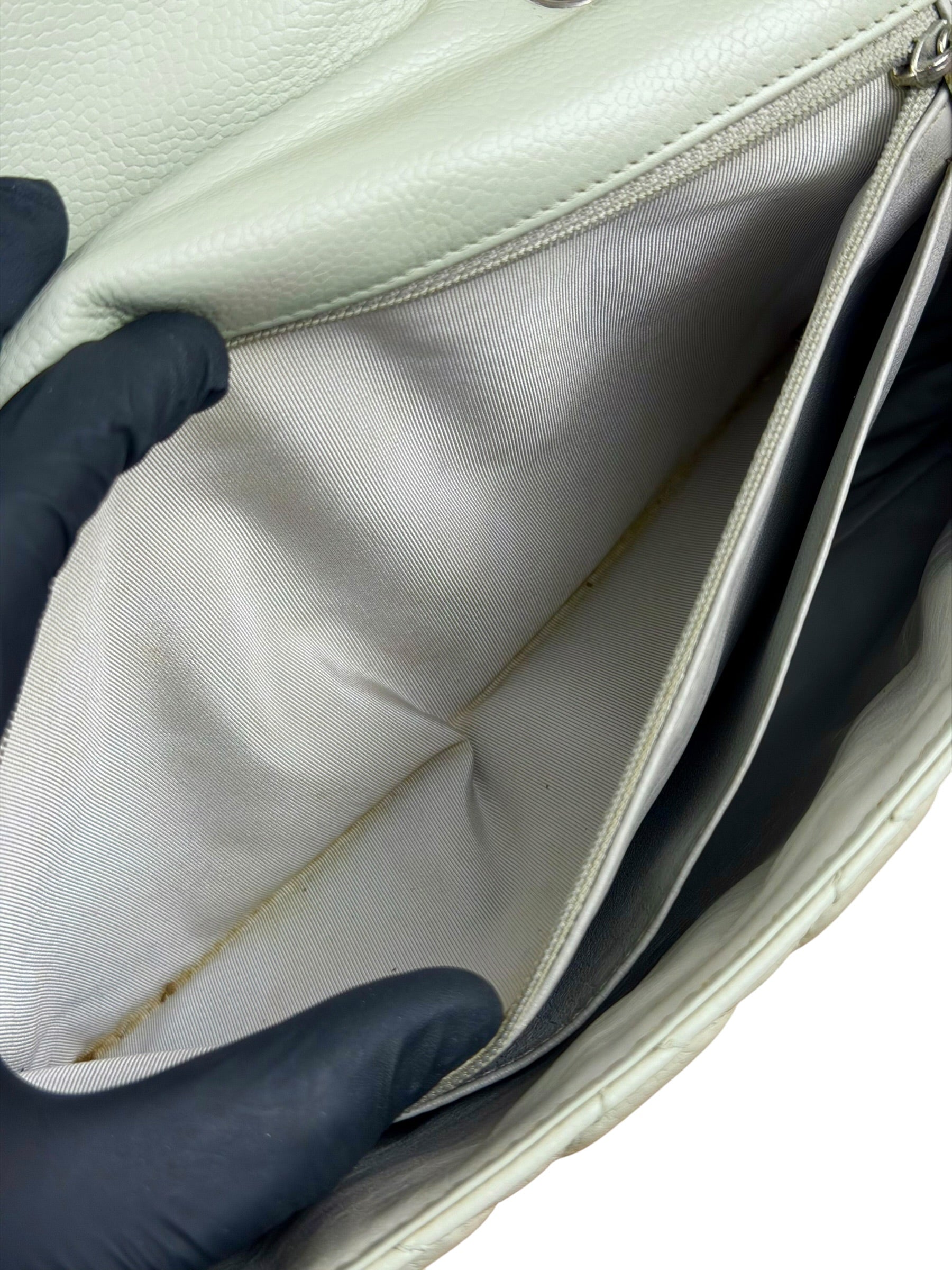 Chanel Light Sage Green Medium Classic Flap Shoulder Bag 2008
