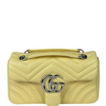 Gucci Yellow Leather Matelasse Marmont Shoulder Bag