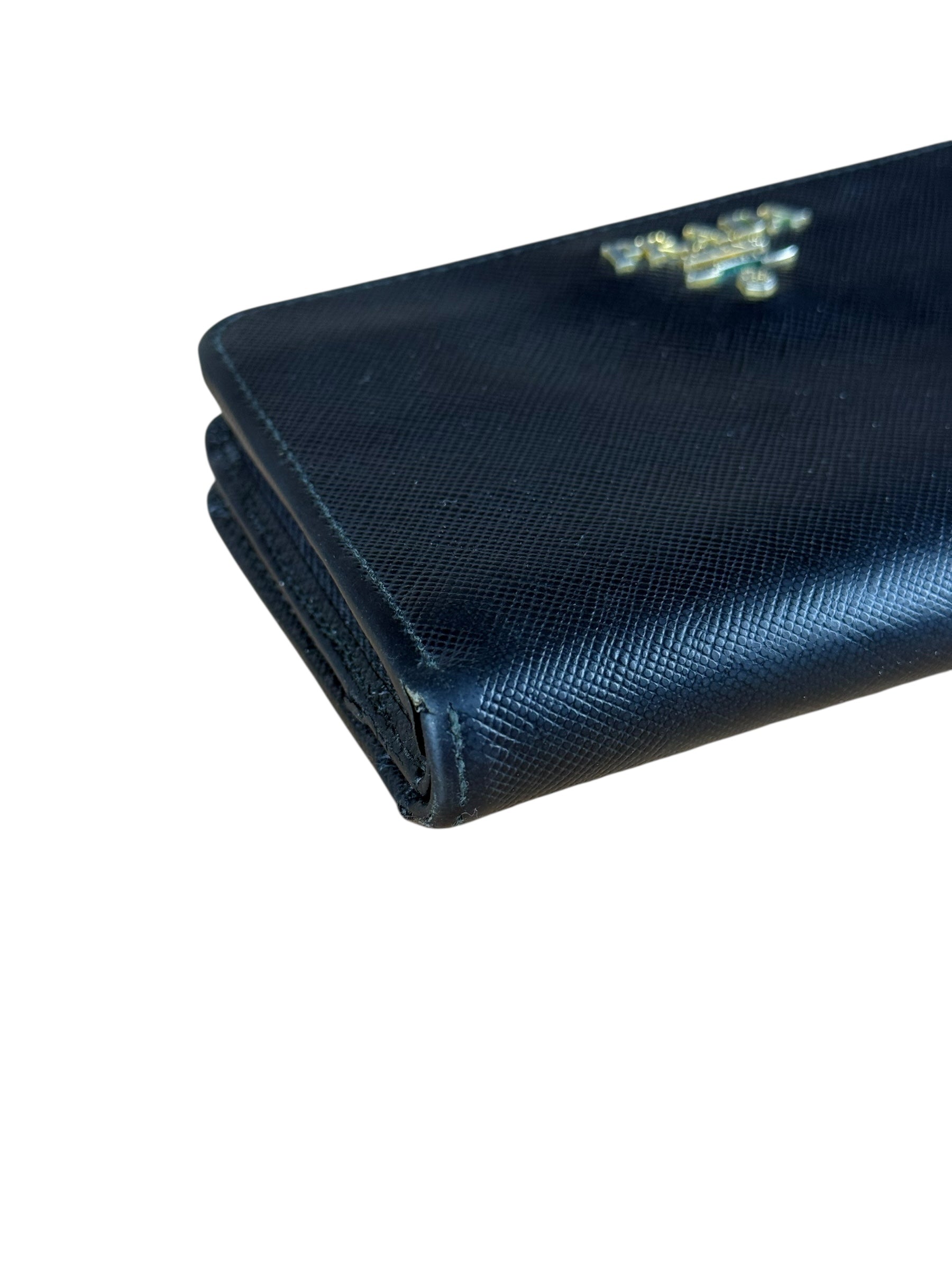 Prada Saffiano Zip Compact Wallet