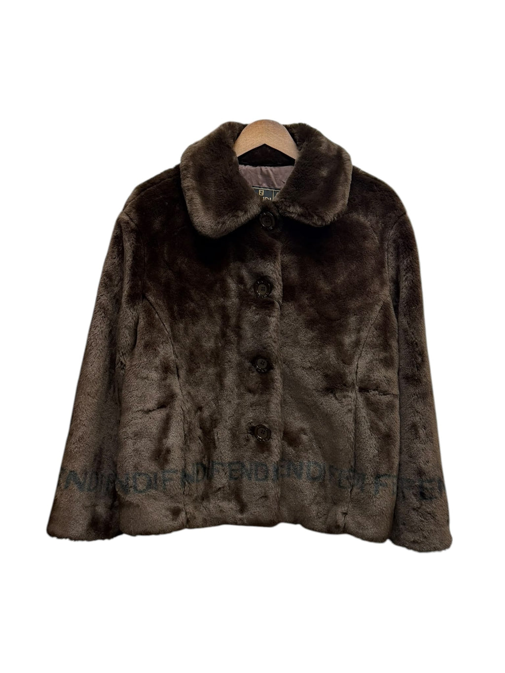 Vintage Fendi Brown Faux-Fur Coat