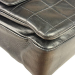 Chanel Black Lambskin Chocolate Bar Quilted Chain Shoulder Bag 2000