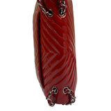Chanel Red Patent Leather Chevron Jumbo Flap Bag 2009