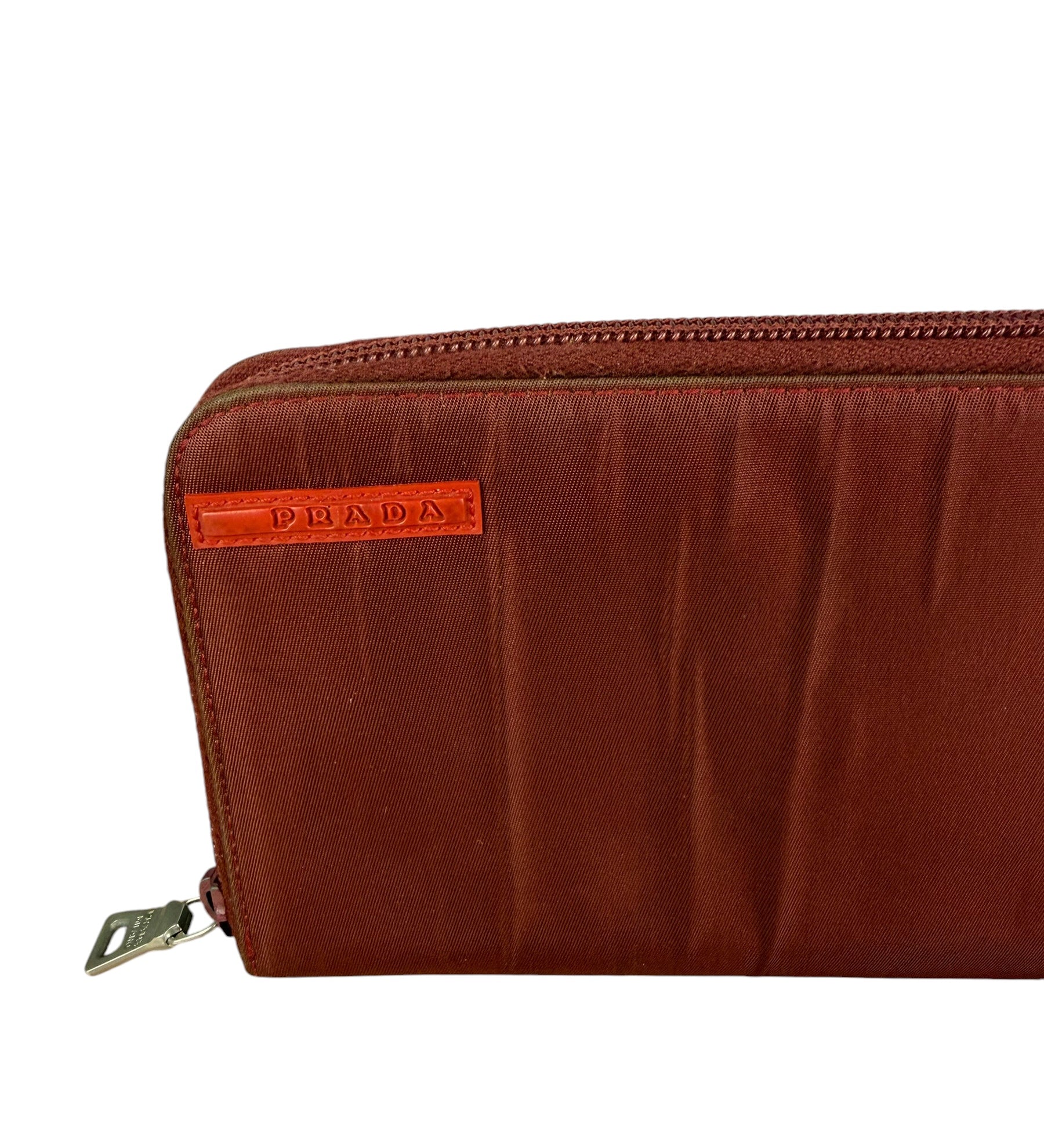 Prada Vintage Red Nylon Zip-Around Sport Long Wallet