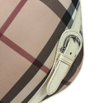 Burberry Beige Leather Trim Nova Check Hobo Bag