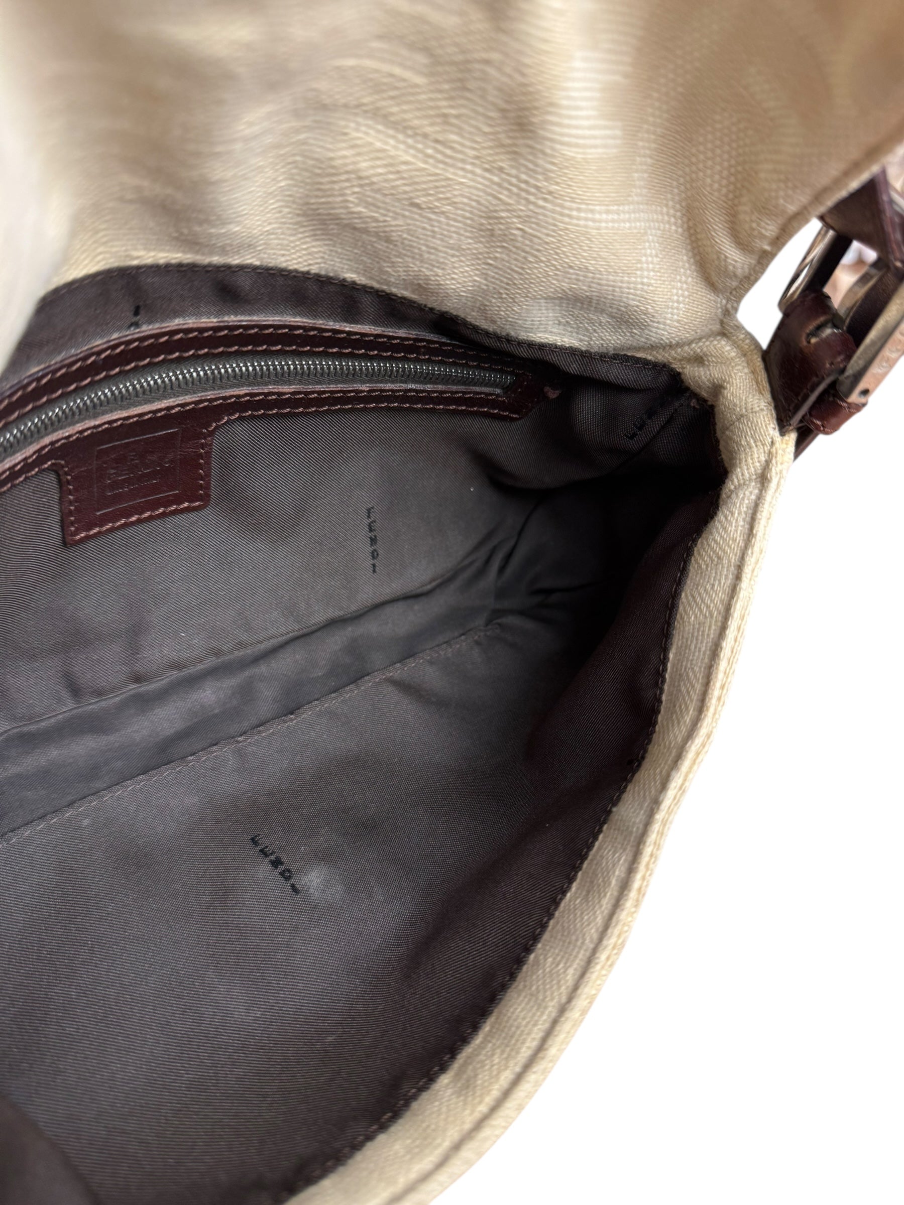 Fendi FF Canvas Baguette