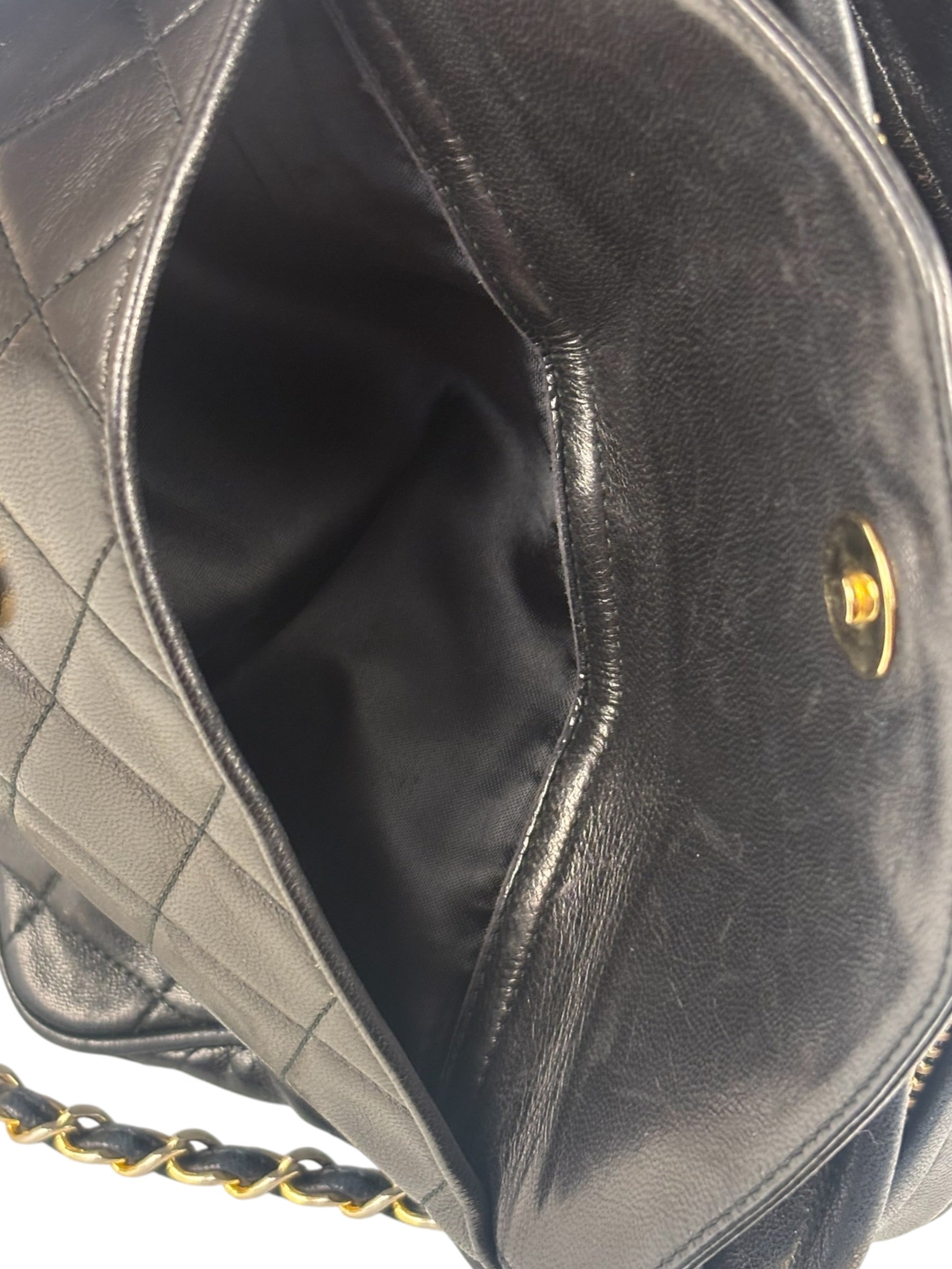 Chanel Black Diamond Stitch Camera Crossbody