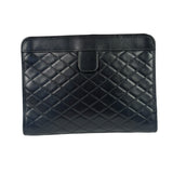 YSL Black Leather Baby Victoire Chain Clutch