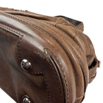 Chanel Brown Leather Essential Square Stitch Bowler Bag 2007
