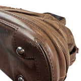 Chanel Brown Leather Essential Square Stitch Bowler Bag 2007