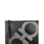 Salvatore Ferragamo Black Leather Clutch