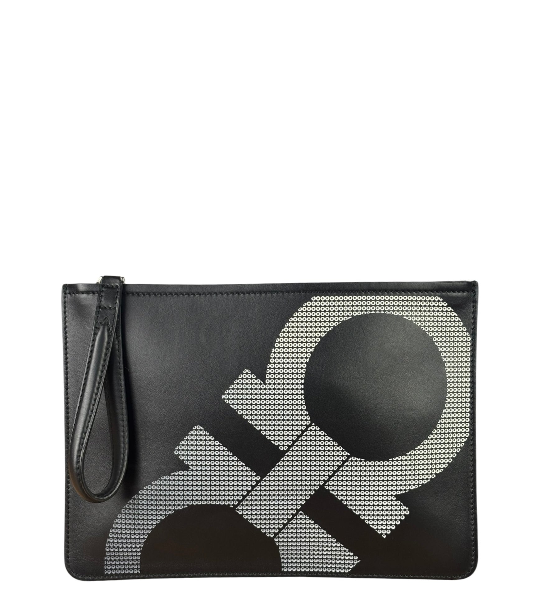 Salvatore Ferragamo Black Leather Clutch