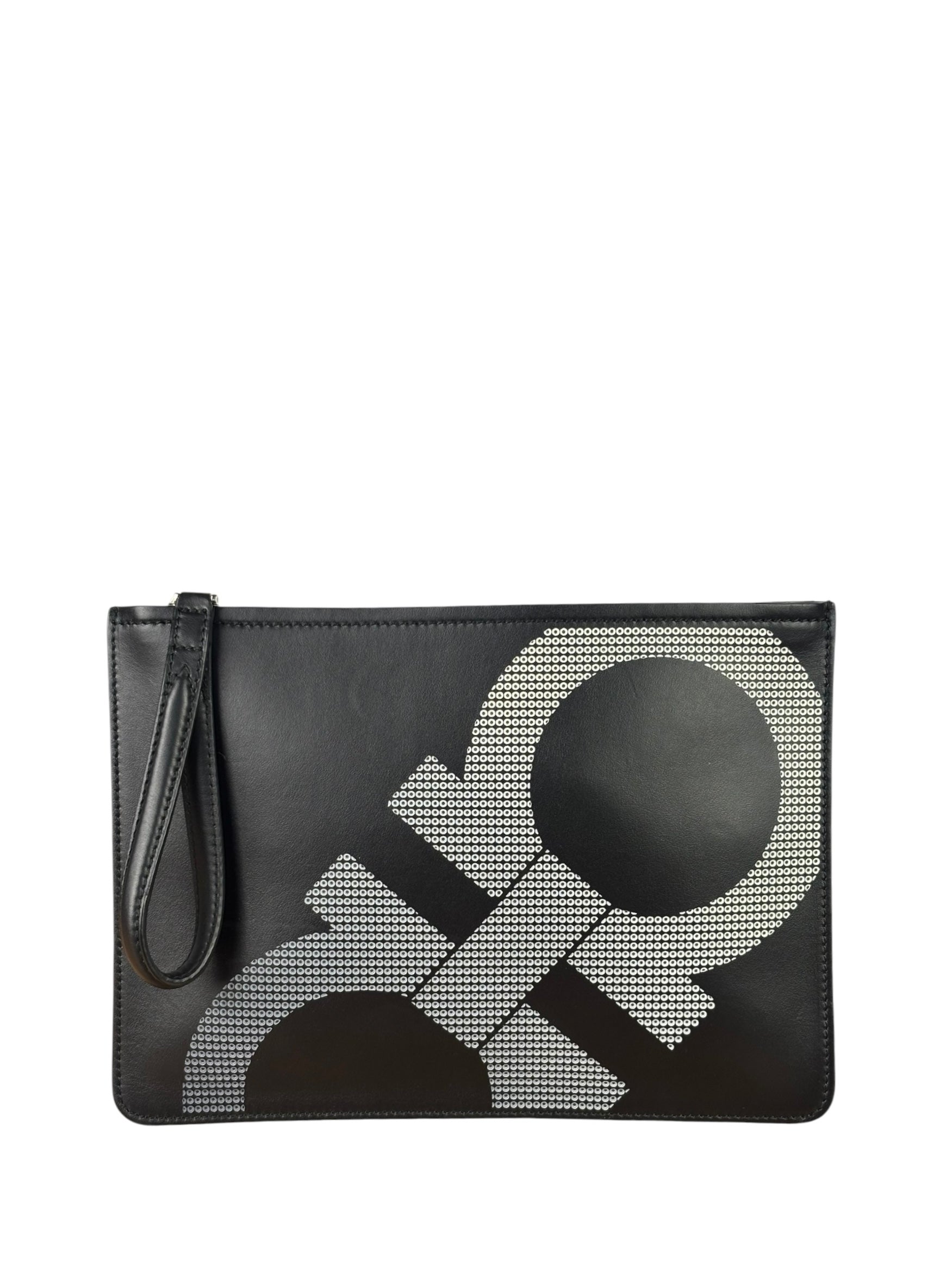 Salvatore Ferragamo Black Leather Clutch