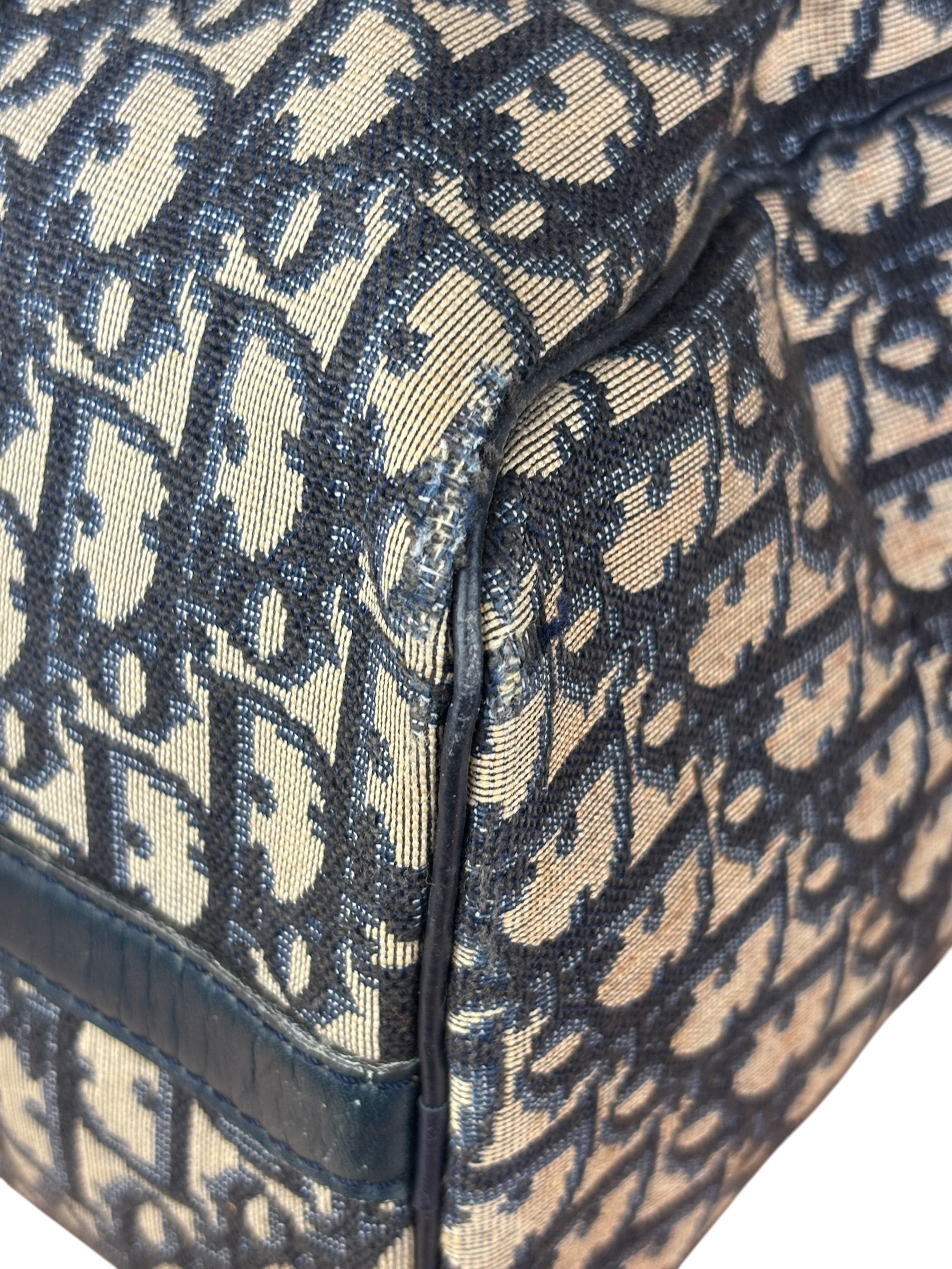 Christian Dior Vintage Navy Trotter Boston Bag