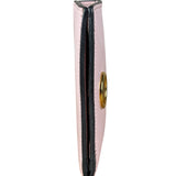 Fendi Light Pink Leather F Logo Snap Wallet
