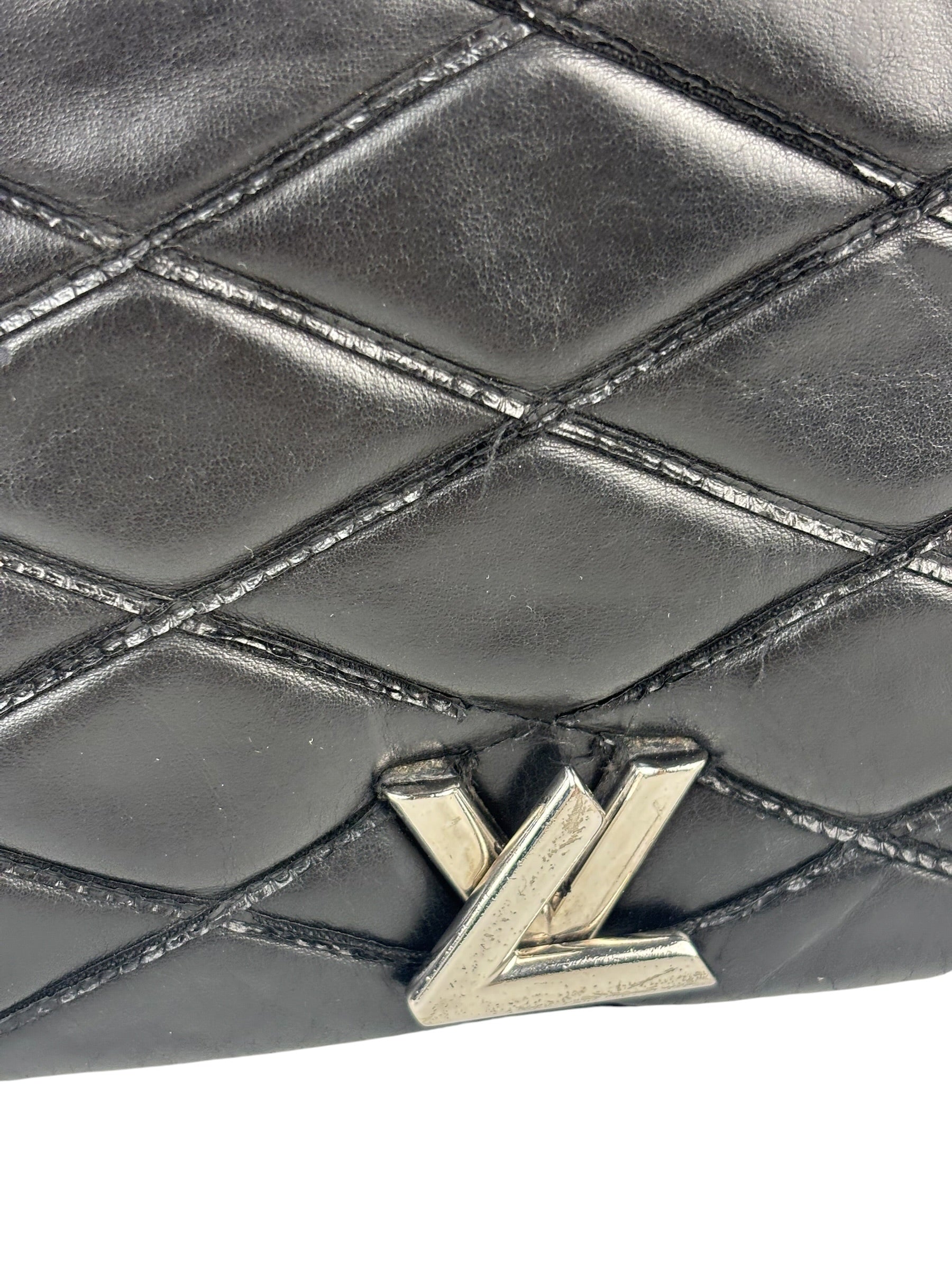 Louis Vuitton Black Quilted Lambskin Chain Flap Bag