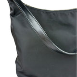 Prada Black Leather Trim/Tessuto Nylon  Shoulder Bag