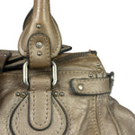 Chloe Bronze Leather Paddington Shoulder Bag