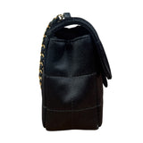 Chanel Black Satin Chocolate Bar Mini Chain Flap Bag 2010