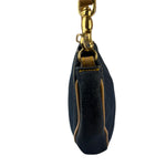 Christian Dior Denim Beige Leather Mini Saddle Pochette