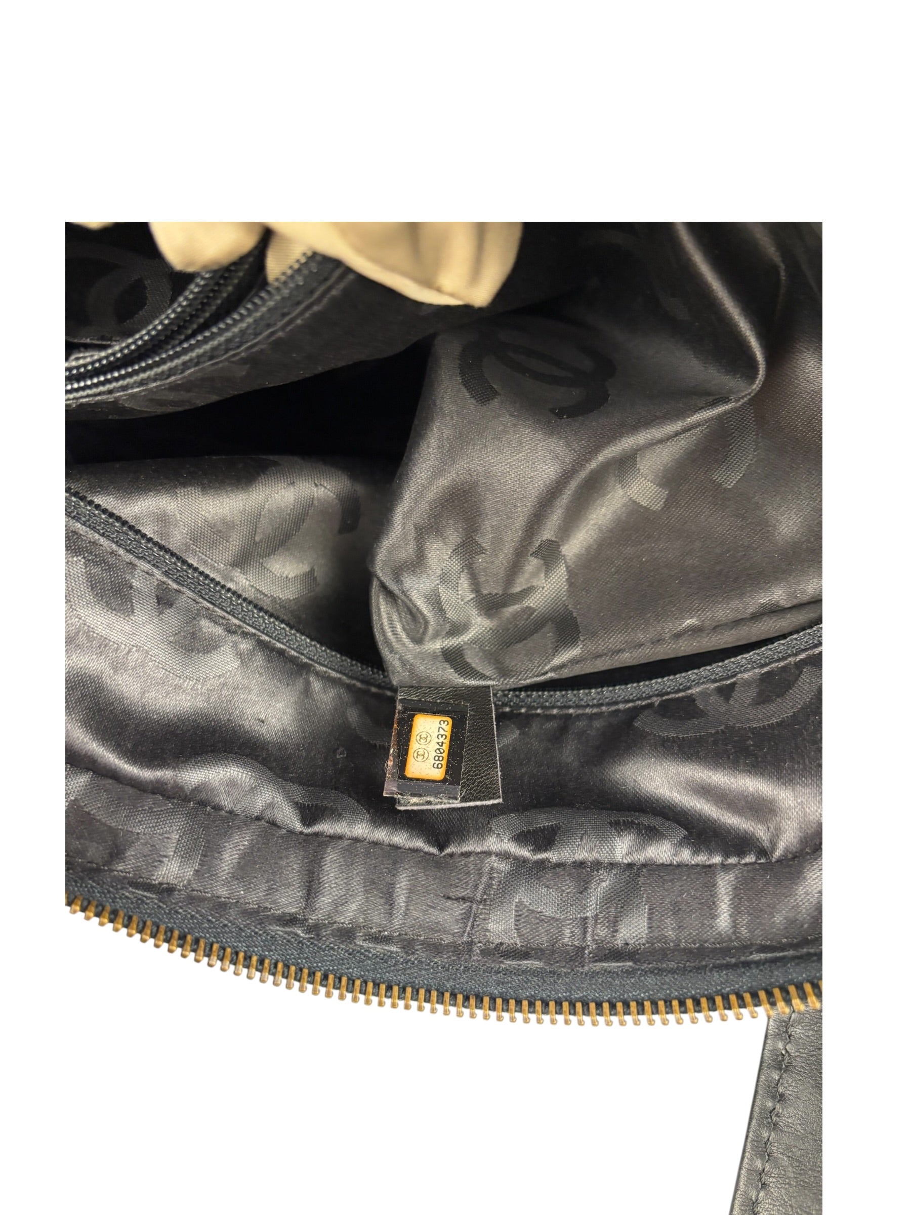 Chanel Vintage Black Leather Wild Stitch Bowler Handbag 2001