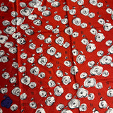 Fendi Red Rose Patterned Silk Scarf