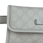 Gucci GG White Coated Canvas Sherry Line Belt Bag