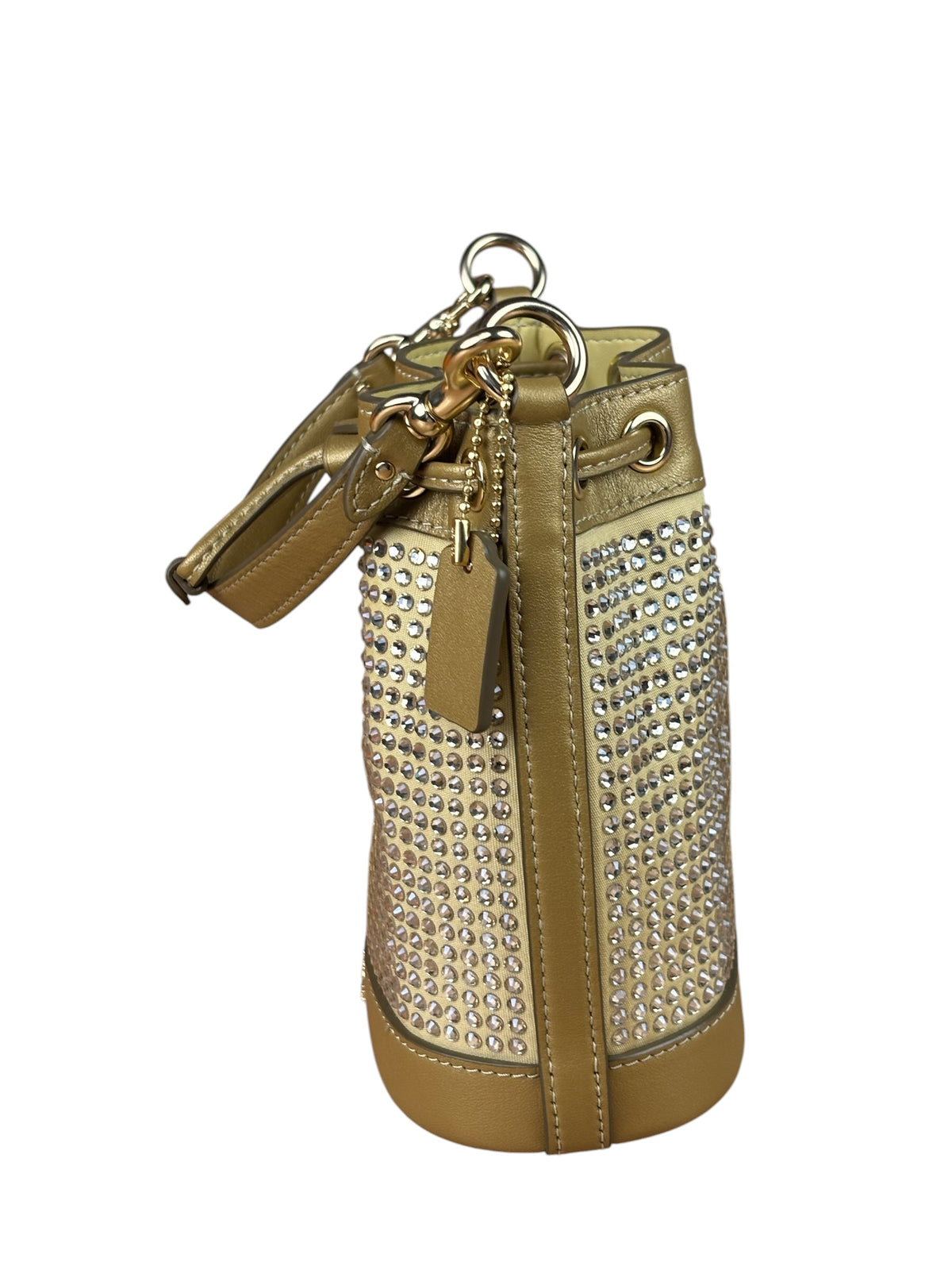 Coach Yellow Gold Mini Bucket Crystal Two-Way Bag