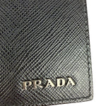 Prada Black/Grey Saffiano Leather Card Holder
