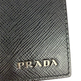 Prada Black/Grey Saffiano Leather Card Holder