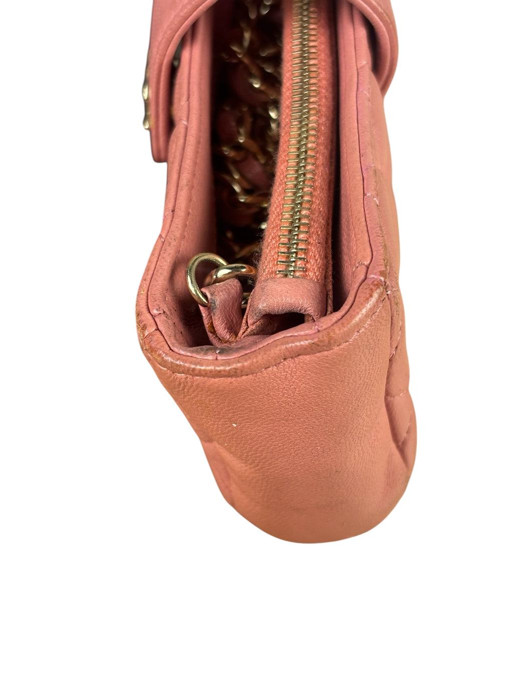 Chanel Pink Quilted Lambskin Crossbody Bag 2014