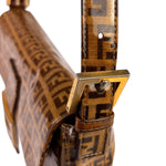 Fendi Brown PVC/Leather Trim Zucca Baguette