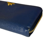Prada Long Zip Leather Wallet Blue