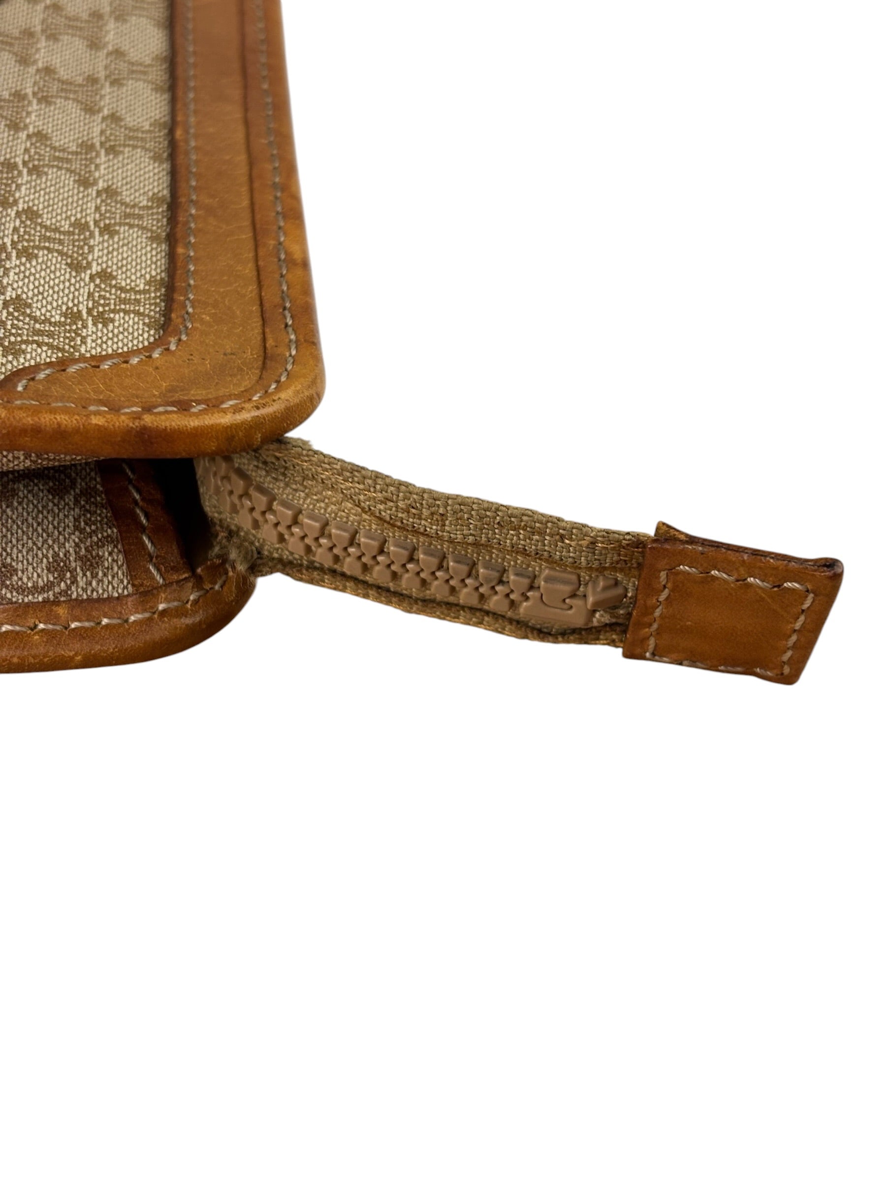 Celine Brown Leather Macadam Pouch