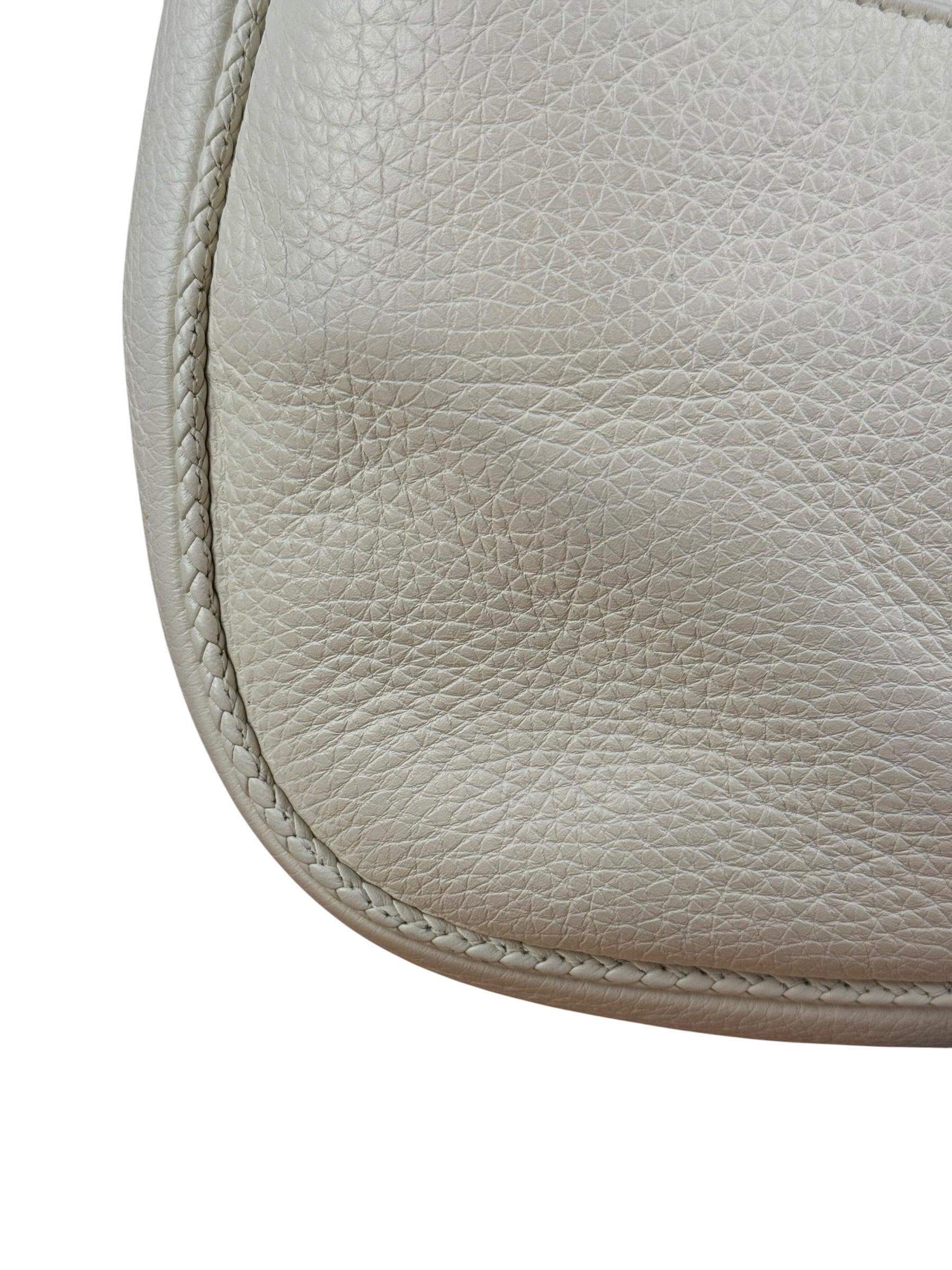 Christian Dior White Leather Gaucho Double Saddle Shoulder Bag