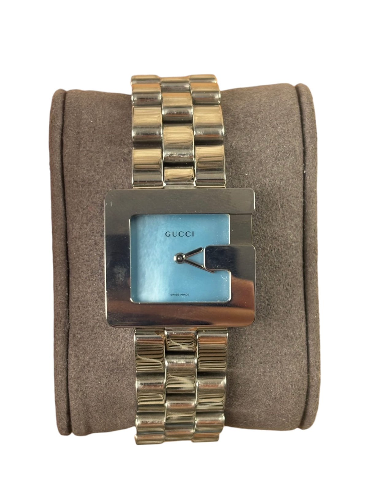 Gucci 3600J Blue G-Shape Dial Stainless Steel