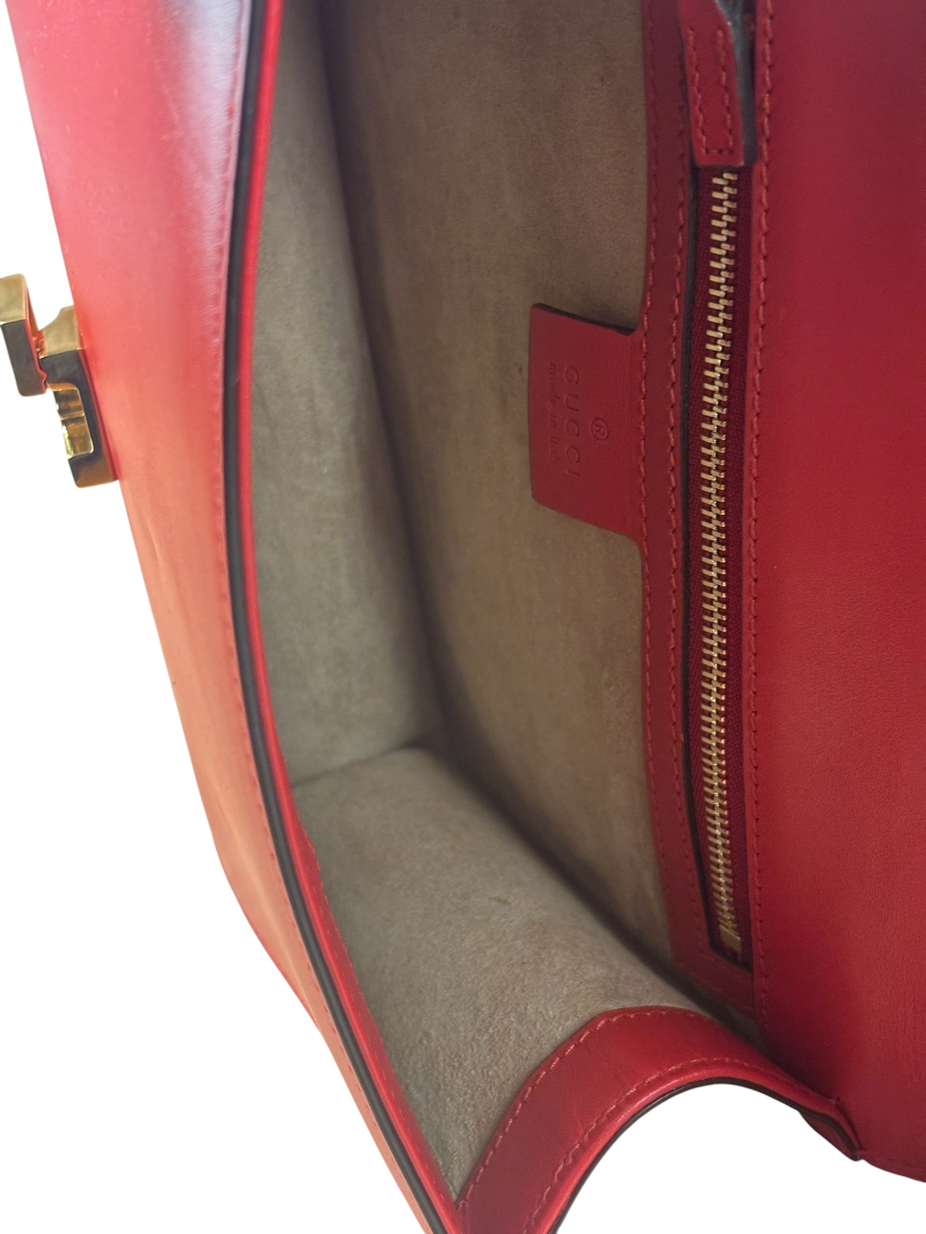Gucci Red Leather Sylvie Shoulder Bag