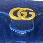 Gucci GG Blue Velvet Marmont Shoulder Bag