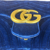 Gucci GG Blue Velvet Marmont Shoulder Bag